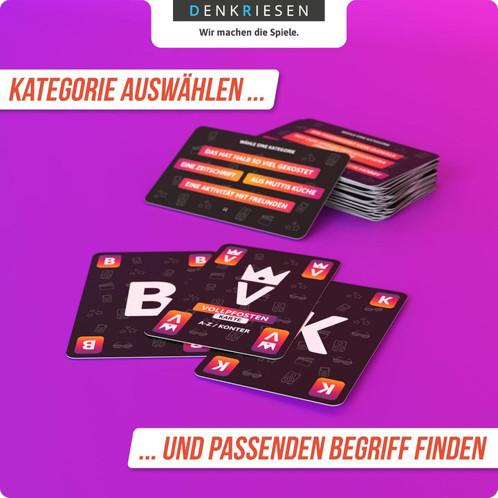 DENKRIESEN - Stadt Land Vollpfosten® – Das Kartenspiel - 70/80/90 Edition - &
