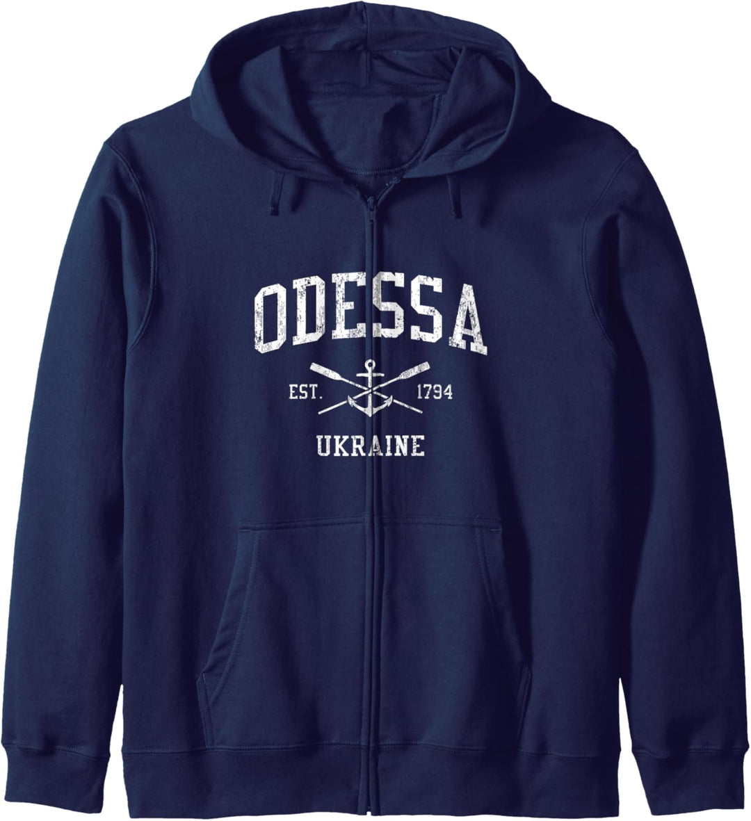 Odessa Vintage gekreuzte Ruder & Bootsanker Sport Kapuzenjacke