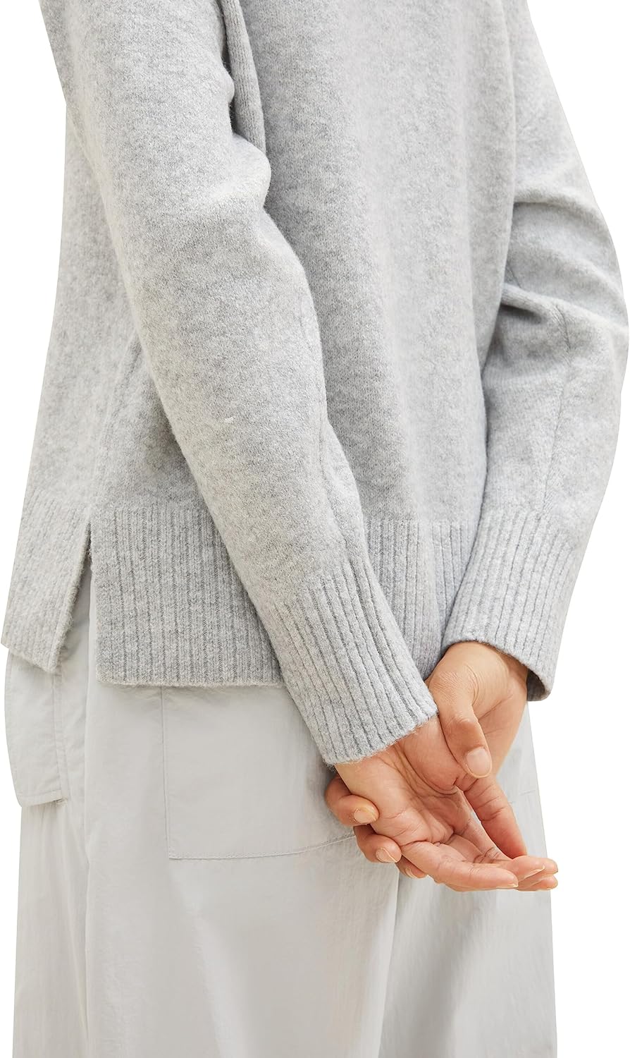 Tom Tailor Denim Damen 1038392 Basic Pullover mit V-Ausschnitt (1er Pack) XS 32510 - Basic Light Gre
