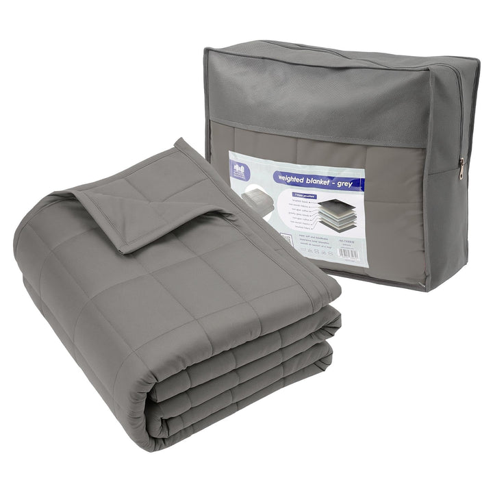 Harbour Housewares Gewichtsdecke mit Aufbewahrungstasche - 150 x 200cm - 8kg - Grau - 1x Schwer Erwa