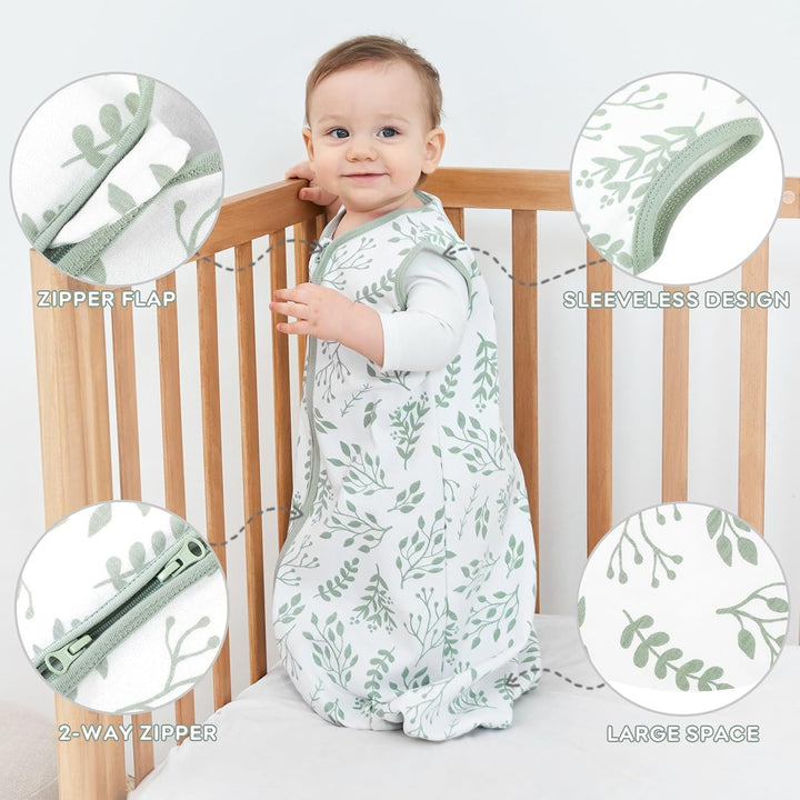 Yoofoss Schlafsack Baby Sommer 0.5 Tog - 2er Pack 67cm/0-6 Monate 100% Baumwolle Sommerschlafsack Ba