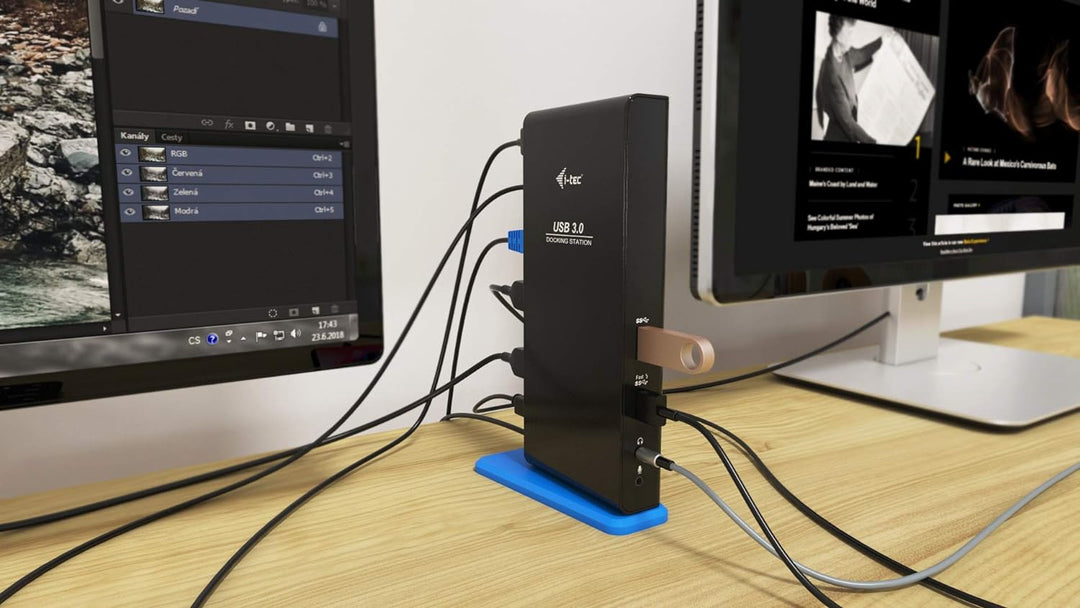 i-tec USB 3.0/USB-C Dual Docking Station – 2X HDMI Full HD+, 4X USB 2.0, 2X USB 3.0, Gigabit Etherne