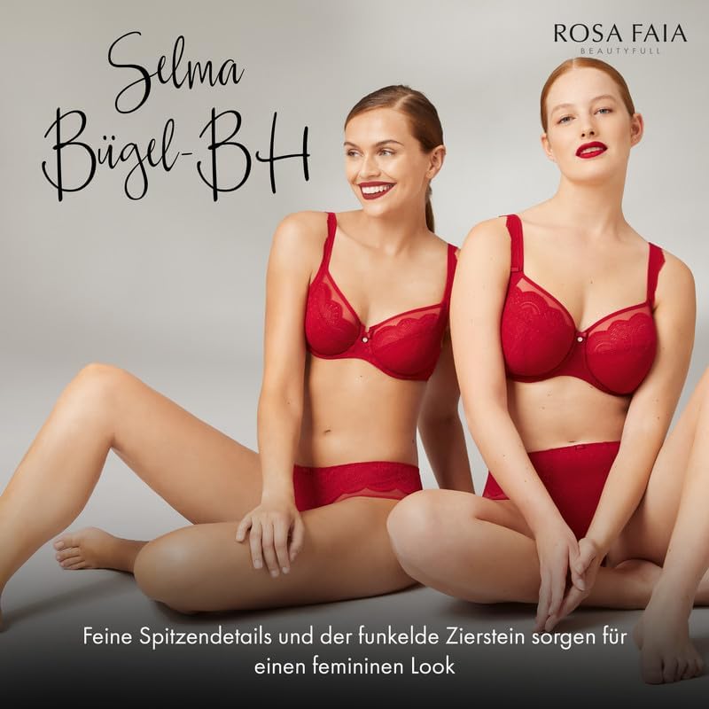 Rosa Faia by Anita Damen Bügel-BH Selma 5634 - Komfort-Spitzen-BH mit Zierstein – stützender Damen B