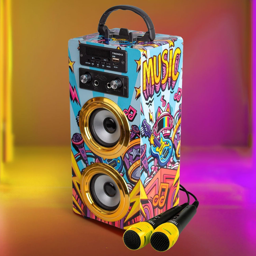 Trendix - Karaoke Kinder Music Star | Karaoke Maschine Kinder 2 Mikrofone | Karaoke Anlage Mit 2 Mik