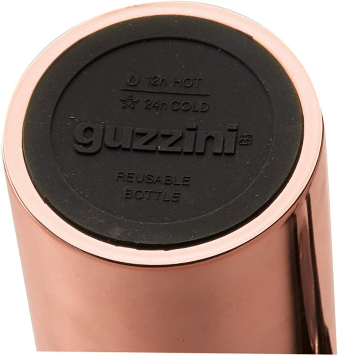 Guzzini - On The Go, ENERGY Thermosflasche, Trinkflasche Edelstahl - Goldrosa, Ø 7,3x h21,2 cm | 500