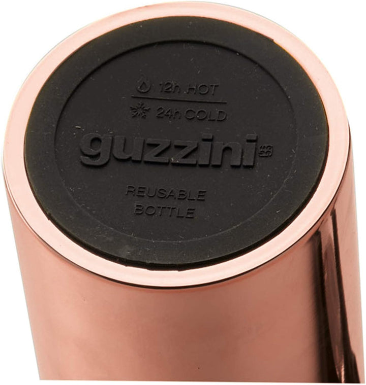 Guzzini - On The Go, ENERGY Thermosflasche, Trinkflasche Edelstahl - Goldrosa, Ø 7,3x h21,2 cm | 500