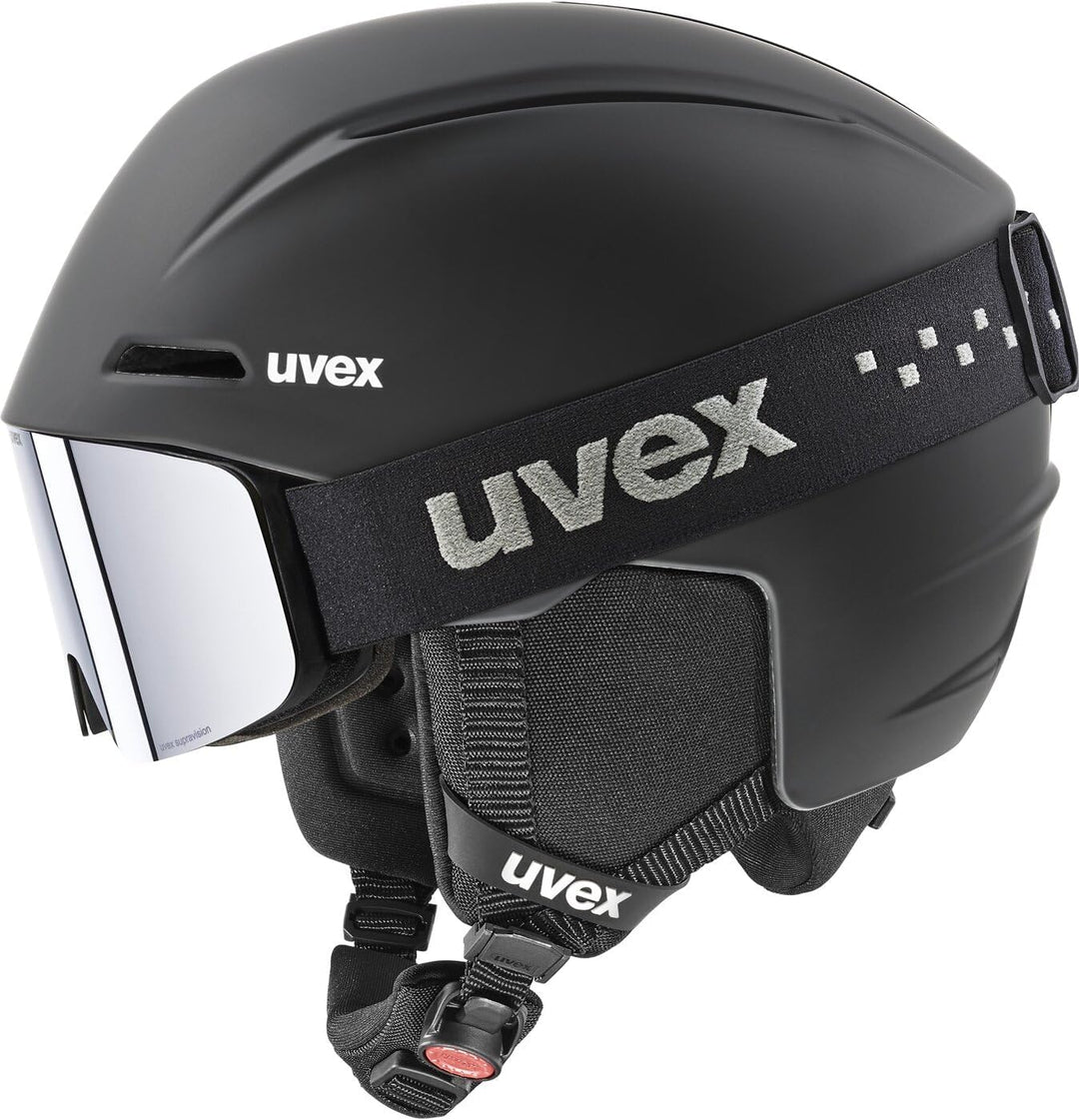 uvex Unisex Kinder S56s317 Skihelm & Skibrille black matt 51-55 Single, black matt 51-55 Single