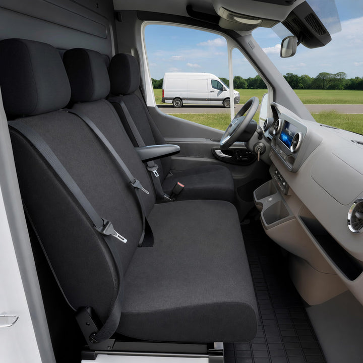 Walser Transporter Sitzbezüge Auto für VW Crafter, Mercedes Sprinter, 1 Einzelsitz (Aussparung Armle