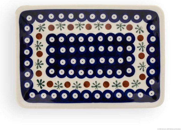 Bunzlauer Keramik Sushi-Teller klein 21,7x15x2,5 cm, Dekor 41