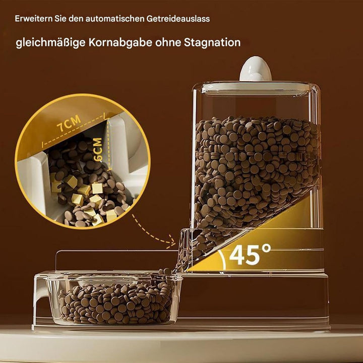 Automatischer Katzenfutter und Wasserspender Set | 2-in-1 Katzenfütterer | 1.5L Wasserspender und 2.