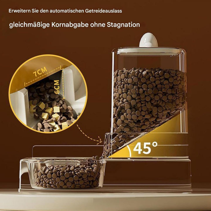 Automatischer Katzenfutter und Wasserspender Set | 2-in-1 Katzenfütterer | 1.5L Wasserspender und 2.