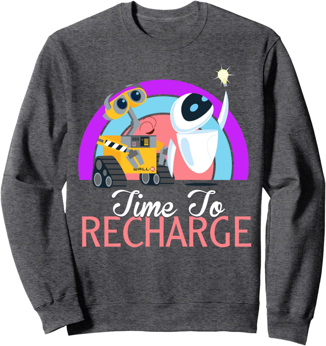 Disney Pixar Wall-E And Eve Time To Recharge Portrait Sweatshirt