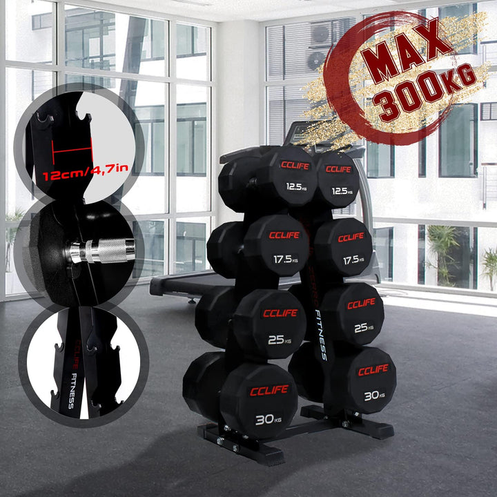 CCLIFE Kurzhantel Rack Professional Hantelständer Hantelablage 300kg Belastbarkeit Hantelständer
