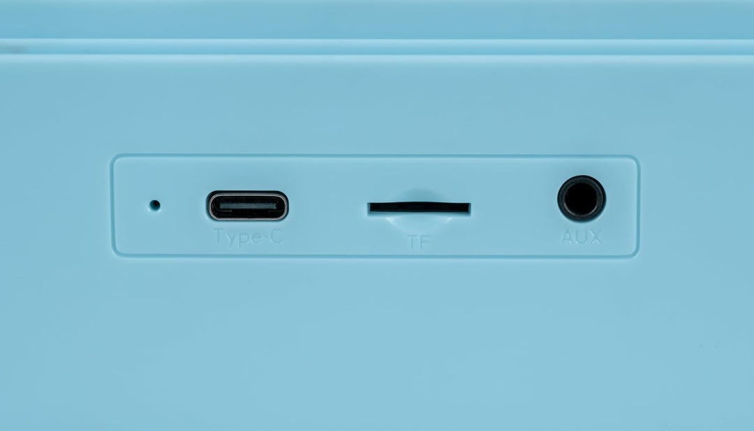 Bigben Bluetooth-Lautsprecher, Wecker in Form einer Schallplatte, Blau