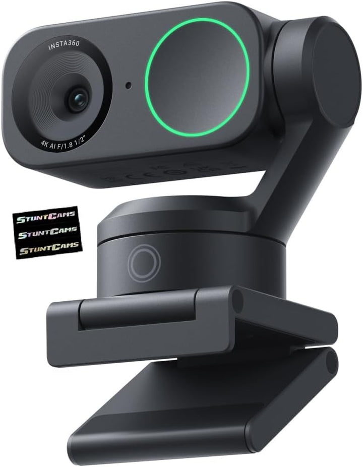 Insta360 Link 2- PTZ 4K Webcam mit 1/2 Zoll Sensor, AI-Tracking, Gestensteuerung, HDR, Mikrofon mit