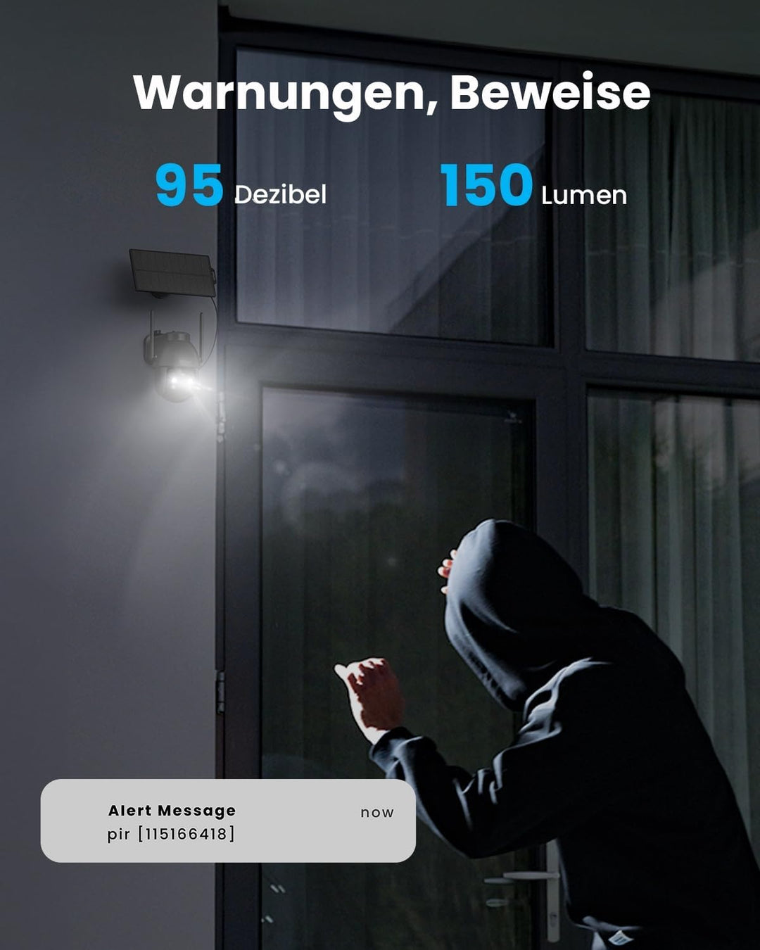 ieGeek 2K 3MP Überwachungskamera Aussen Solar, 360° PTZ Überwachungskamera Aussen Akku, 2.4GHz Kabel
