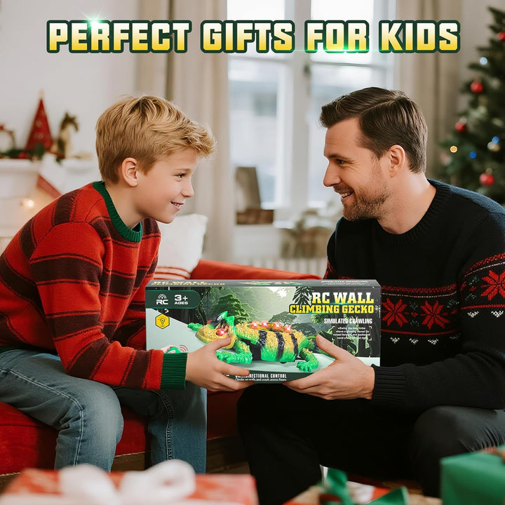 Sunrad Ferngesteuerter Gecko Spielzeug,Wiederaufladbar Wall Crawler Gecko Spielzeug mit leuchtenden