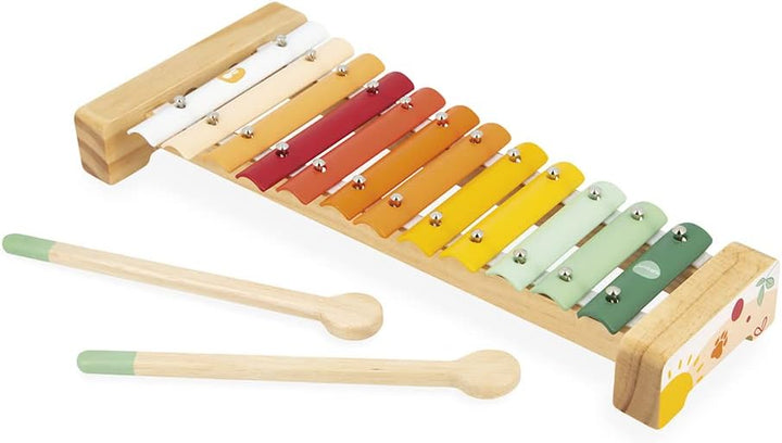 Janod - Xylophon aus Holz Sunshine - Rollenspielzeug und musikalische Früherziehung - Wasserfarbe -