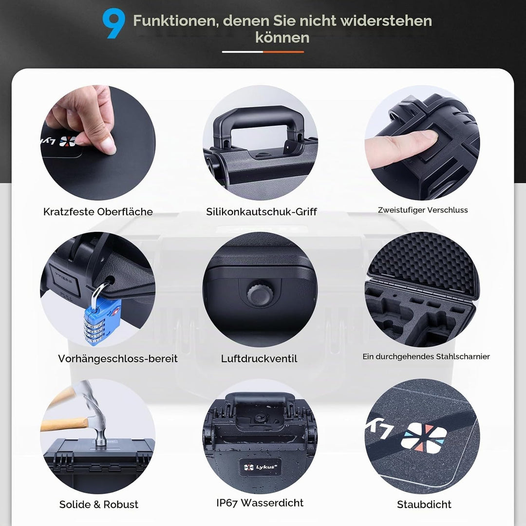 Lykus Titan N200 Wasserdicht Tasche/Koffer/Case für DJI Neo 2 Fly More Combo, RC-N3/N2, Unterstützun