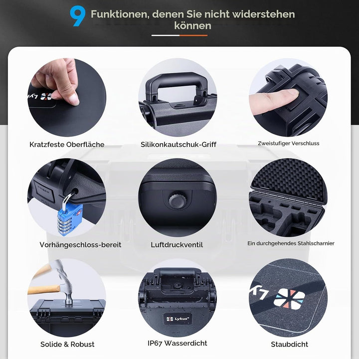 Lykus Titan N200 Wasserdicht Tasche/Koffer/Case für DJI Neo 2 Fly More Combo, RC-N3/N2, Unterstützun