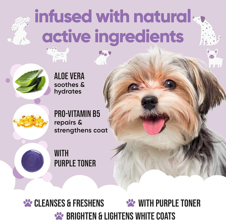 Hundeshampoo Weisses Fell von Buddycare - Aufhellendes und Aufhellendes Shampoo für Hunde - Tiefenre