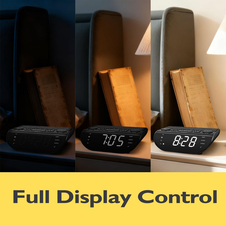 Up-Max Radiowecker mit Bluetooth und UKW-Radio–Extra lauter 90dB Wecker für Tiefschläfer, Dual-Alarm