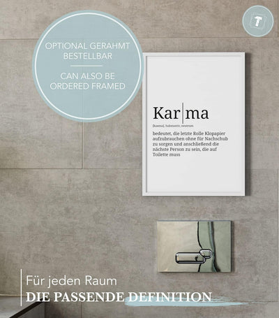 Papierschmiede® Definition: Karma, DIN A2 fertig gerahmt (Aluminium Rahmen, Farbe wählbar) XXL Poste