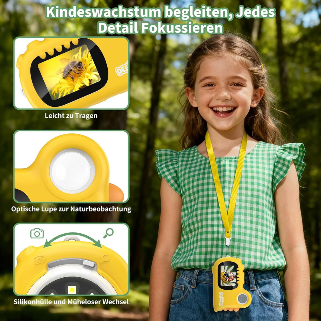 2 in 1 Mikroskop für Kinder, Deepoter 1000X Mikroskop Digital mit 2.0" IPS, Handy USB Mikroskop mit