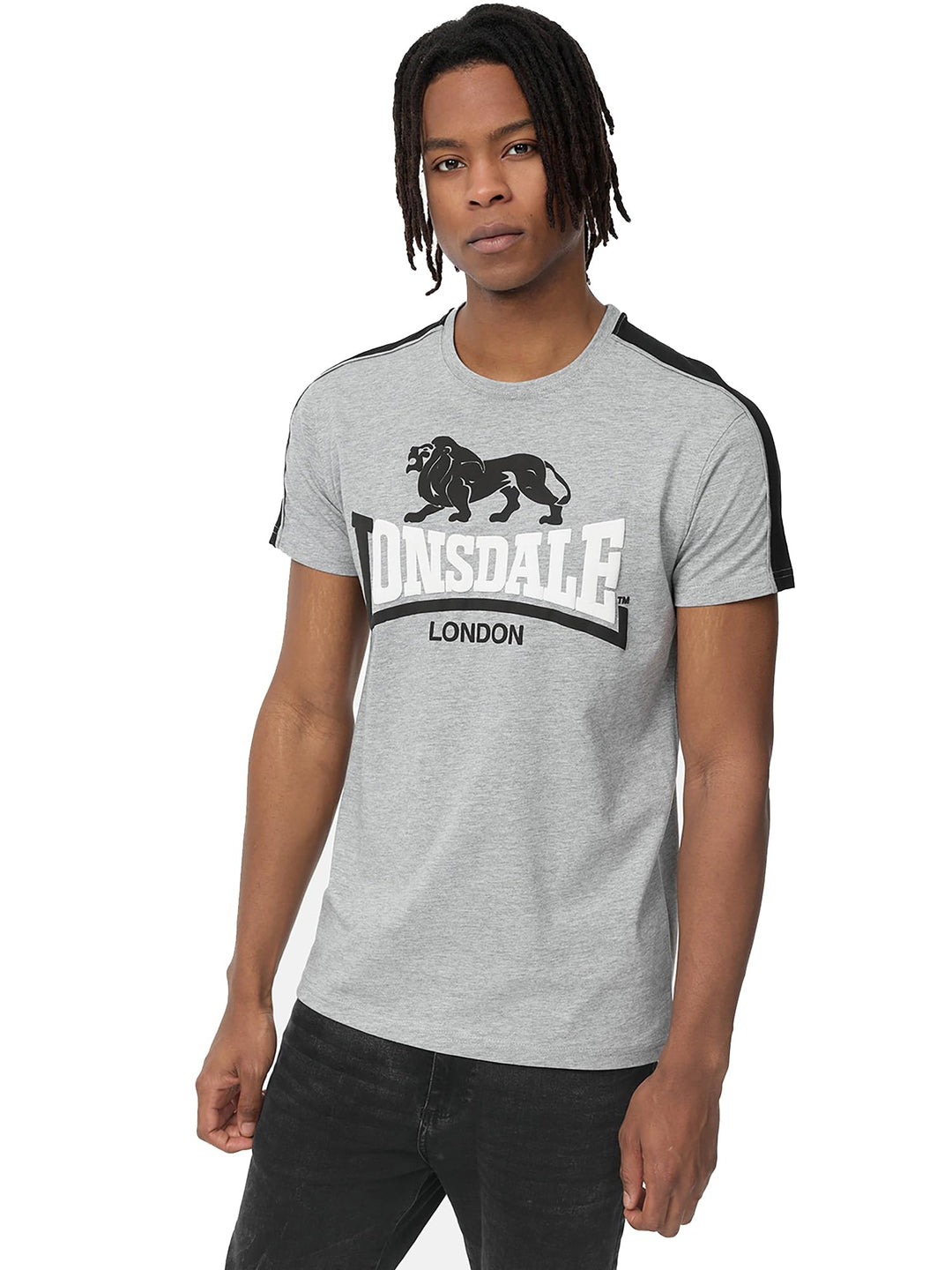 Lonsdale Herren T-Shirt Normale Passform ARDMAIR XXL Marl Grey/Black/White, XXL Marl Grey/Black/Whit