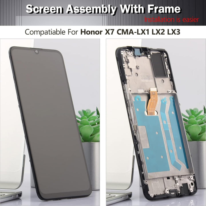 YHX-OU 6.74'' Schwarz + Rahmen Display Für Honor X7 CMA-LX2 CMA-LX1 CMA-LX3 LCD Display Touchscreen