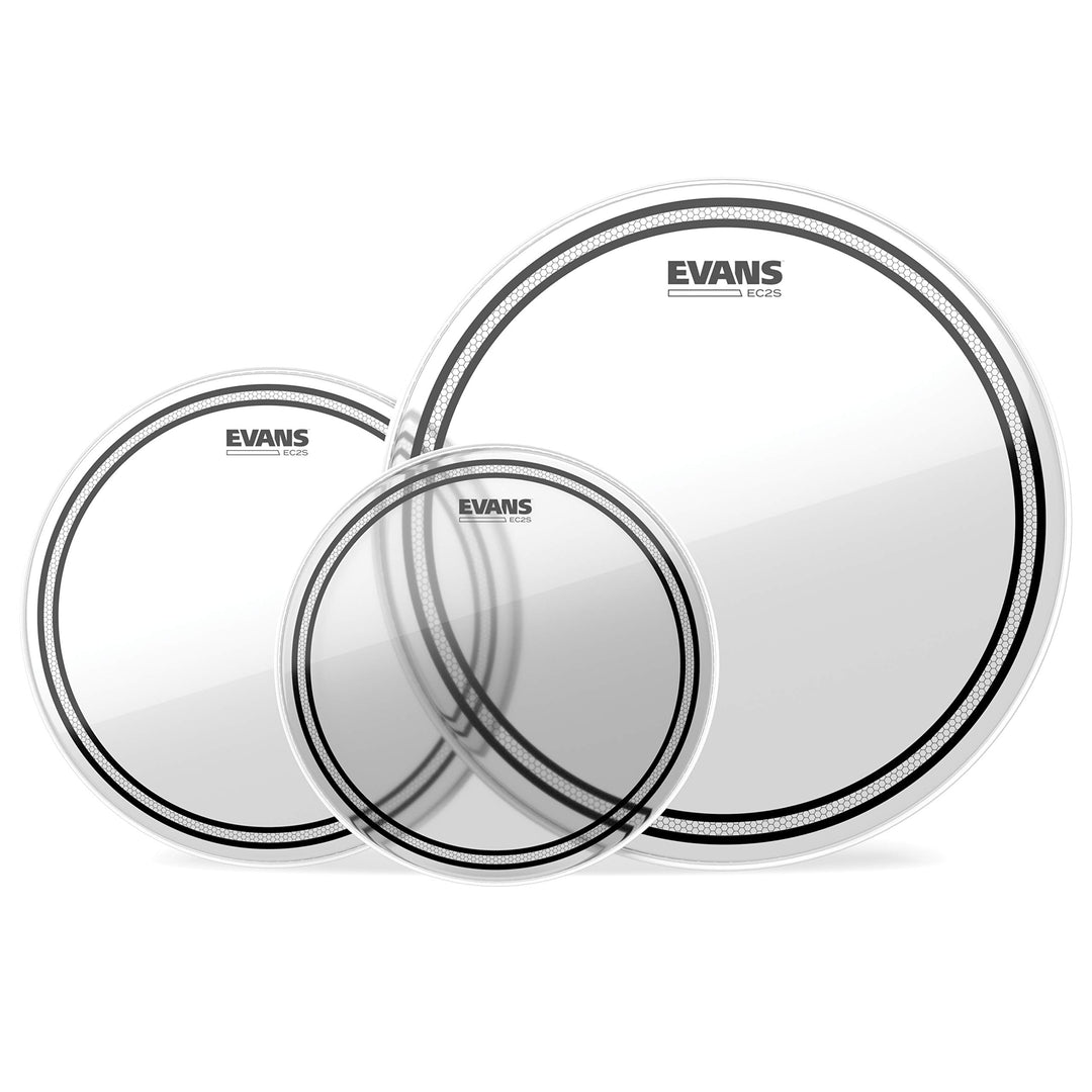 Evans ETP-EC2SCLR-F EC2S (Clear) Tom Pack Fusion 25,4 cm (10 Zoll), 30,4 cm (12 Zoll), 35,5 cm (14 Z