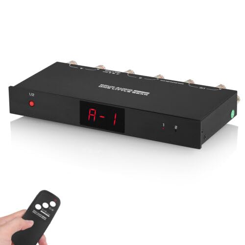 2 Way Audio-Umschalter Umschalter A/B Audio Wahlschalter für Verstärker/Lautsprecher LED Display (SP