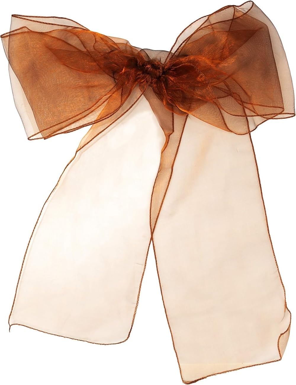 CNFQ 50 Stück Stuhlschleifen, Organza, Taufe, Party, Deko, Hochzeit, Kaffeebraun Coffee, Coffee