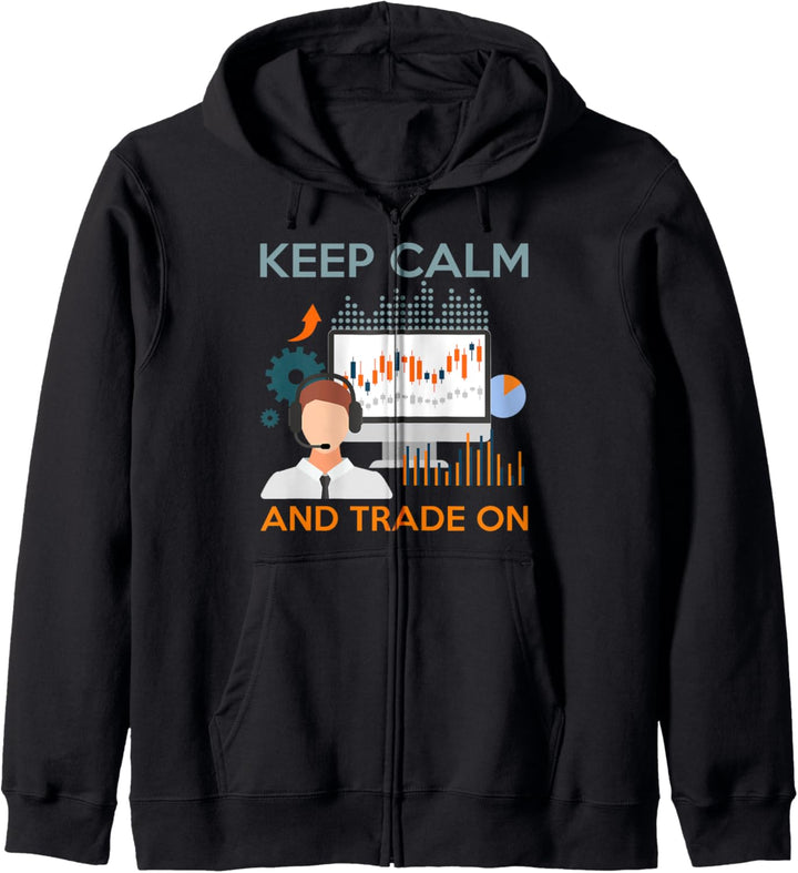 Lustiger Börsenhandel Keep Calm Trade On Kapuzenjacke