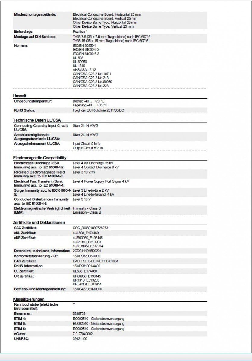abb-entrelec 1svr427032r0000 – Netzteil cp-e 24/2.5