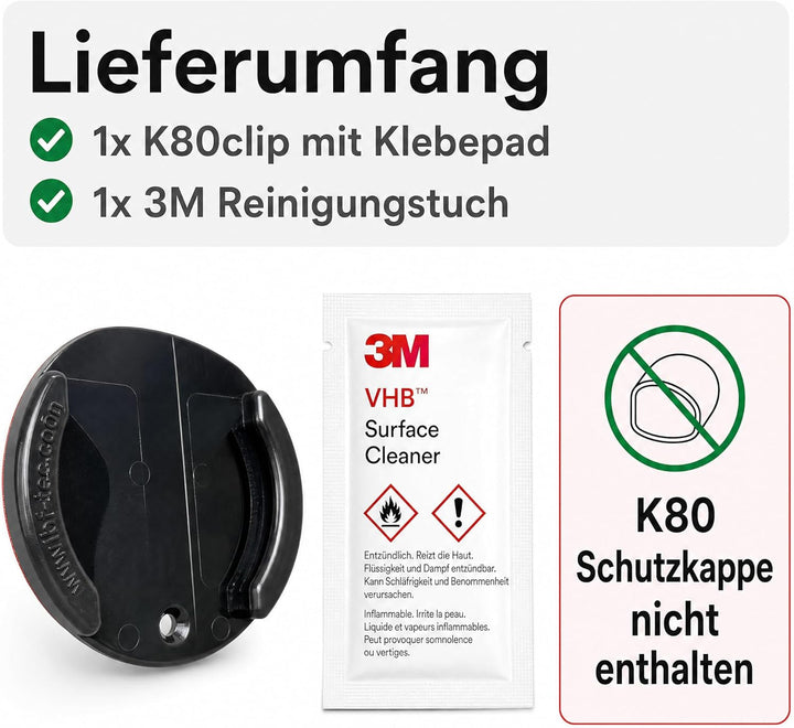 FRUMACO K80 Clip-Halterung für Schutzkappe Anhängerkupplung, Aufbewahrungshalter für 80 mm Kugelkopf
