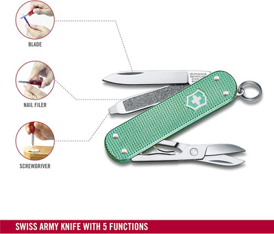 Victorinox, Schweizer Taschenmesser, Classic SD, Multitool, 5 Funktionen, Klinge, klein, Nagelfeile,