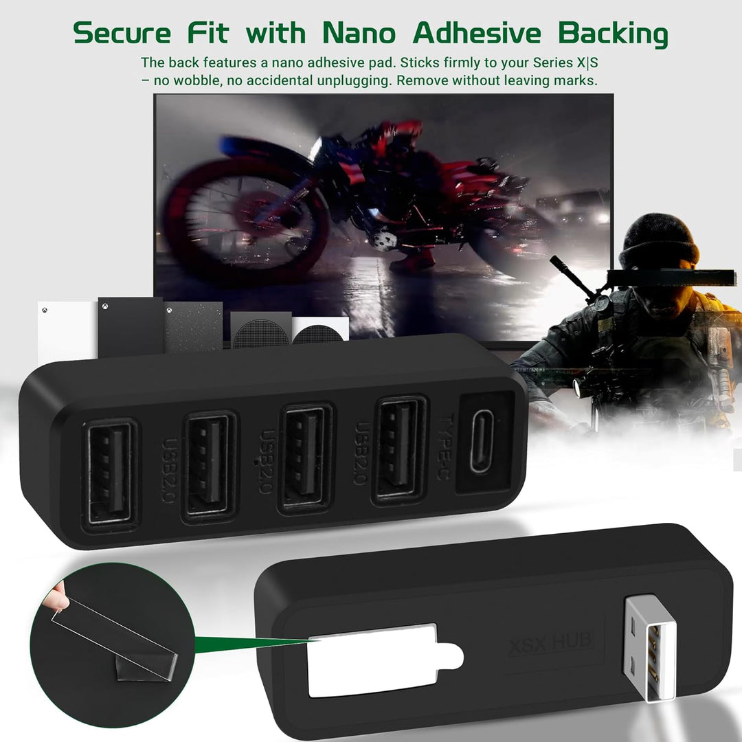 Joso USB-Hub mit 5 Anschlüssen für die Xbox-Serie, Hochgeschwindigkeits-USB-Anschluss ExpanderAdapte