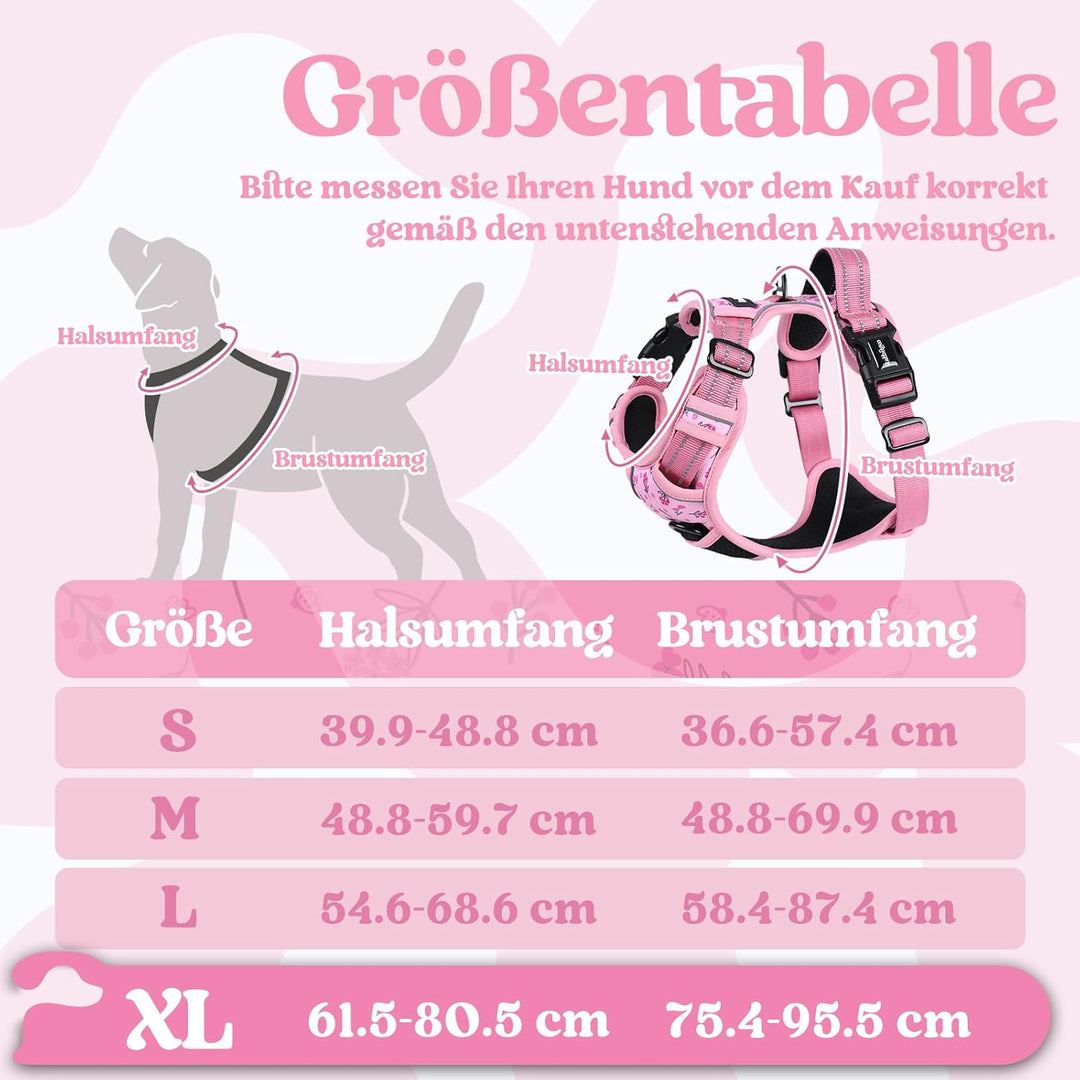 rabbitgoo Hundegeschirr Grosse Hunde, Verstellbare Geschirr Hund ohne Zug & Würgen, Anti Zug Hundege
