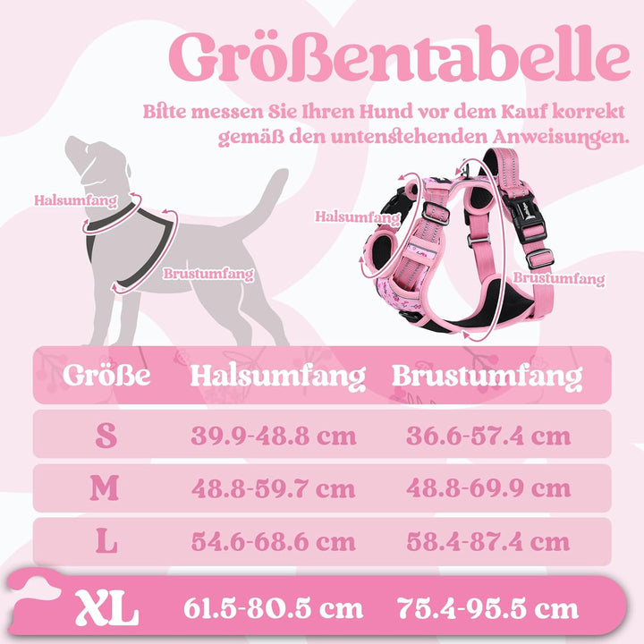 rabbitgoo Hundegeschirr Grosse Hunde, Verstellbare Geschirr Hund ohne Zug & Würgen, Anti Zug Hundege