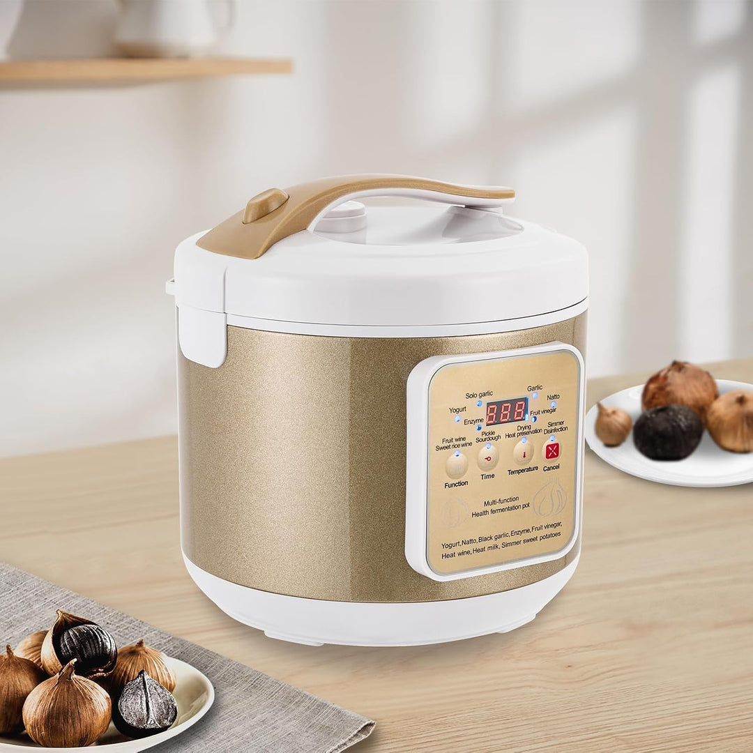 Joghurtbereiter | Schwarz Knoblauch Fermenter 6L | 90W | Joghurt &amp; Natto | Fermentierer Schwarz Knob