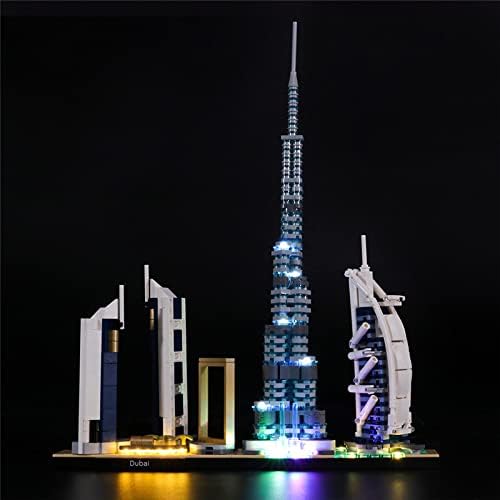 GEAMENT LED-Licht-Set für Architecture Skylines Dubai – kompatibel mit Lego 21052 Bausteine Modell (