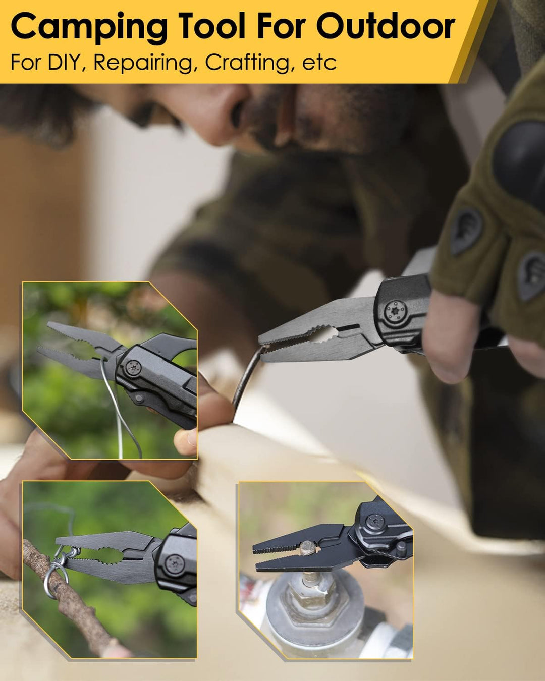 Geschenke für Männer, Multper 5 in 1 Multitool &amp; 18 in 1 Schneeflocken Multitool Gadgets, Faltbares