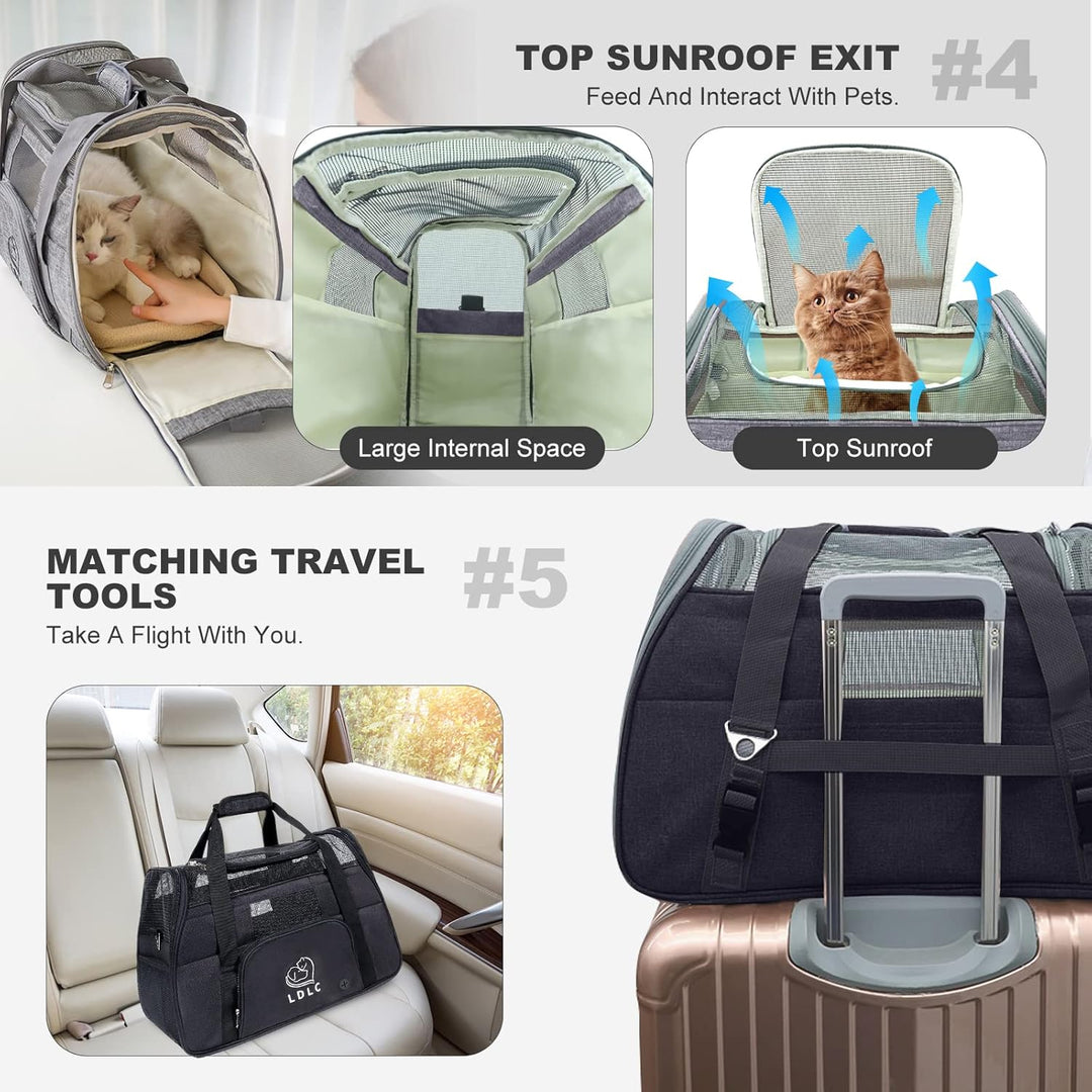 PETCUTE Hundetransportbox,Atmungsaktive Katzen Tragetasche Katze transportbox Tragetaschen mit Weich