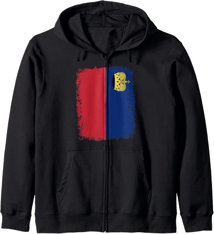 Liechtenstein-Flagge Herren Damen Kinder Kapuzenjacke