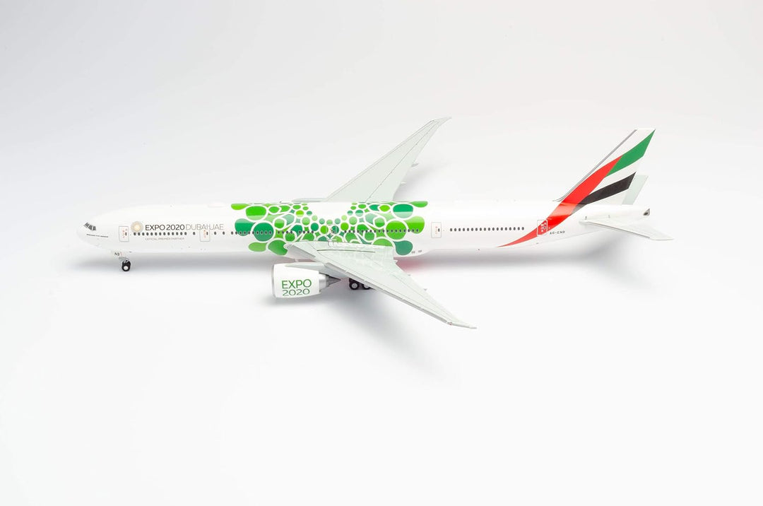 herpa 570664 Emirates Boeing 777-300ER Expo 2020 Dubai ‚Sustainability‘ in Miniatur zum Basteln Samm