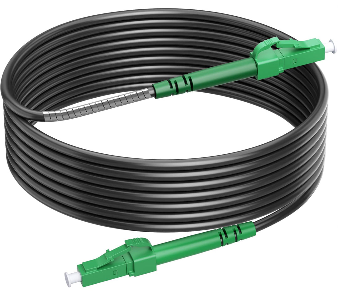RamboCables 15M Gepanzerte Glasfaser-Kabel LC/APC auf LC/APC, Simplex Singlemode Gepanzerte Glasfase