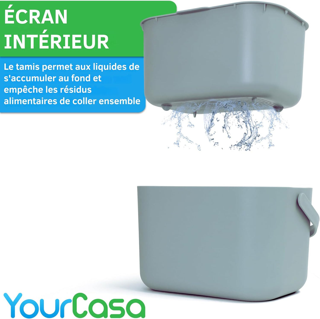 YourCasa Biomülleimer Küche 5L - Komposteimer für alltäglichen Biomüll Behälter - Spülmaschinenfest