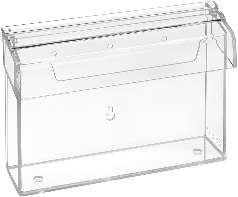 DIN A5 Prospektbox/Prospekthalter/Flyerhalter im Querformat, wetterfest, für Aussen, mit Deckel, aus
