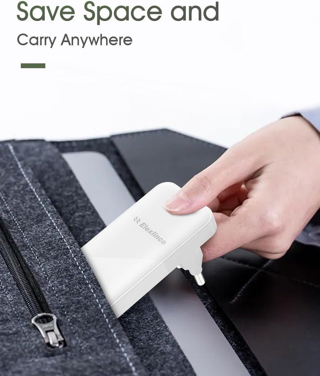 USB C Ladegerät 35W, Elexlinco 2-Port Schnell Kompakt Netzteil, PD 3.0 USB C Power Adapter Ladesteck